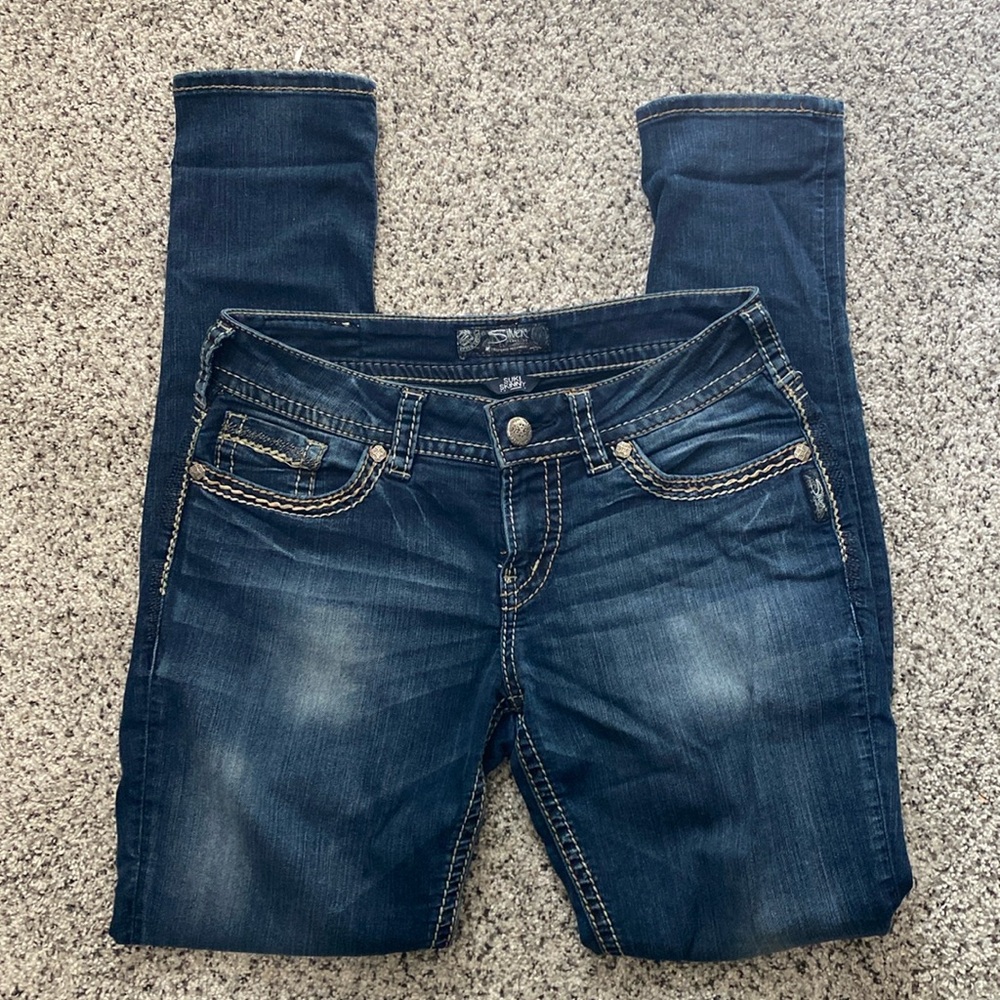 Silver skinny jeans